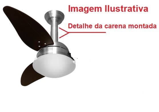 CARENA ACABAMENTO DA HASTE TUBO PLÁSTICO COR ALUMÍNIO/PRATA - P/VENTILADOR DE TETO VENTI-DELTA - KIT C/2PEÇAS QUE SE ENCAIXAM - foto 1 de 3