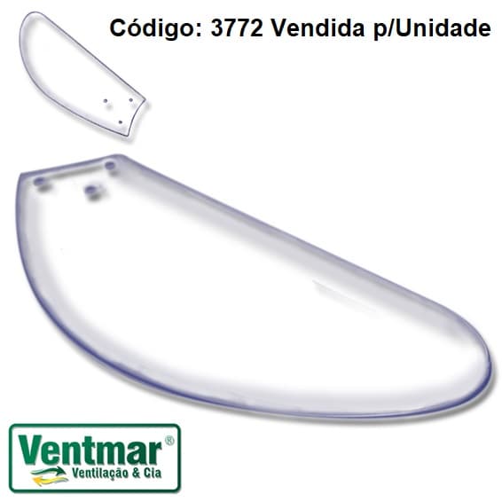 PÁ HÉLICE P/VENTILADOR VENTI-DELTA NEW LIGH / CLEAN / SLIM -*VENDIDA 01-UNIDADE* - TUBA ACRILICA/TRANSPARENTE 3FUROS P/GARRA PEQUENA - foto 1 de 4