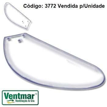 PÁ HÉLICE P/VENTILADOR VENTI-DELTA NEW LIGH / CLEAN / SLIM -*VENDIDA 01-UNIDADE* - TUBA ACRILICA/TRANSPARENTE 3FUROS P/GARRA PEQUENA