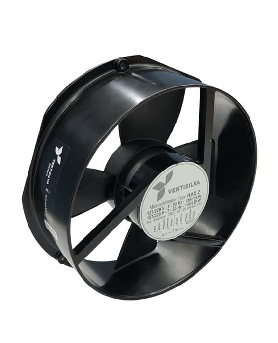 EXAUSTOR DE 26CM MICROVENTILADOR VENTISILVA - VAZAO 1404M3H BIV 125/114W 3360/3260RPM - AXIAL RAX2CD/RAX 2 CD - CARCACA AL. 256X265X85MM