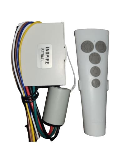 CONTROLE REMOTO P/VENTILADOR ALISEU INSPIRE RETRÁTIL KIT-BIVOLTS C/CAP.07,0UF - COMPOSTO P/MÓD.RECEPTOR 3-FIOS+TRANSMISSOR - S/REVERSÃO - foto 1 de 2