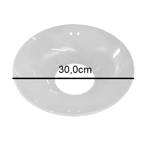 GLOBO CÚPULA VIDRO DA LUMINÁRIA BRUXELAS RD EXTERNO P/VENTILADOR TRON-CLEAN LOREN SID-ONIX - DIAM.EXT.300MM - FOSCO S/BORDA - foto 1 de 3
