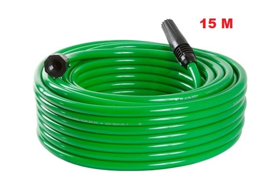 MANGUEIRA P/JARDIM 15 METROS TRANÇADA FLEXÍVEL C/BICO E CONECTOR P/TORNEIRA 1/2 OU 3/4 - 15MT COR AZUL - MANTAC/PLASBOHN - foto 1 de 1