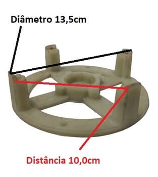 BASE DO CORPO DO MOTOR LIQUIDIFICADOR VITALEX SUPERIOR/INFERIOR LIQ-04LT 06LT 08LT 10LT 15LT-LITROS - DâM.13,5CM ENCAIXE P/ROL-6202