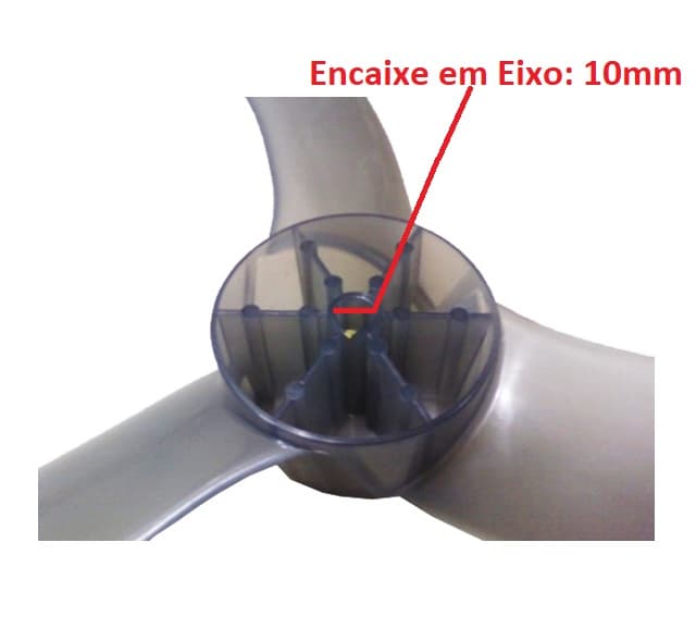HELICE DE 60CM P/VENTILADOR TRON 60CM 3PAS CINZA SLIM ATUAL ENCAIXE 10,0MM PONTA C/2 FRESAS N/CENTRO (2 MEIA LUAS) FIXADA SOB/PRESSAO - foto 1 de 3