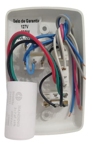 CHAVE P/VENTILADOR DE TETO R3LUZ 3VEL C/CAP.10,0UF 3,0+7,0MF C/REVERSÃO + 3-TECLAS LUZ - P/RIOPRELUSTRES LOREN SID VENTI-DELTA ARGE CICLONE, ETC.. - foto 1 de 2