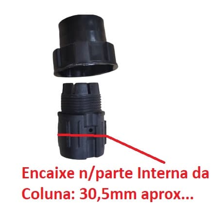 KIT PORCA PLáSTICA EXTERNA + LUVA INTERNA TRAVANTE DA COLUNA DO VENTILADOR VENTISOL 40CM/50CM - foto 1 de 5