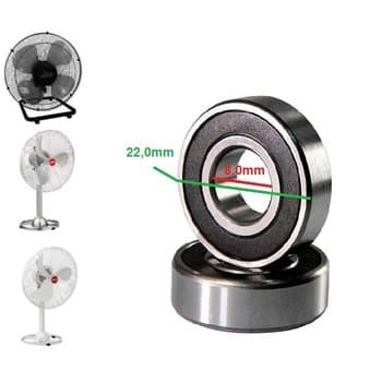 ROLAMENTO 0608 2RS 1A NSK 0608D1 P/VENTILADOR DE MESA VENTI-DELTA VENTISILVA RETRO 40CM - ENCAIXE EIXO 8,0MM - DIAMETRO EXTERNO 22,0MM