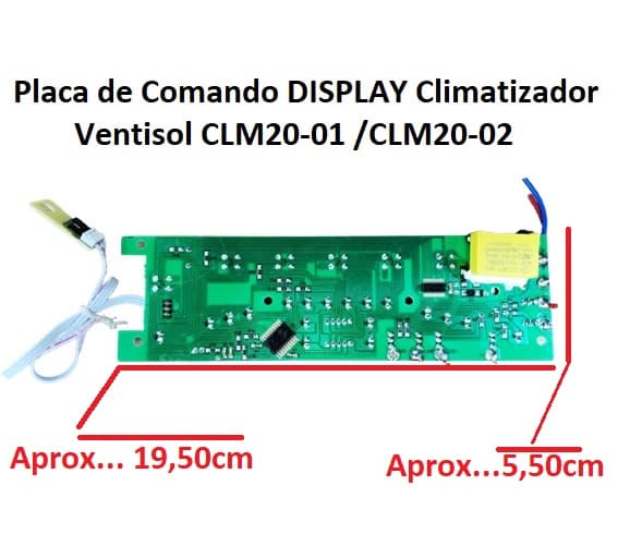 PLACA DE COMANDO DISPLAY CLIMATIZADOR VENTISOL CLM20-01 CLM20-02 BIV-110V/220V BI-VOLTS - C/FIOS ESTANHADOS - foto 1 de 4