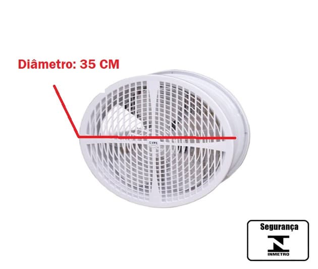 EXAUSTOR DE 35CM ITC350 ED350 220V-92W VAZAO-0990M3/H P/BANHEIRO E AMBIENTES CLOSED ELEVADORES ATE 180M2 - foto 1 de 5