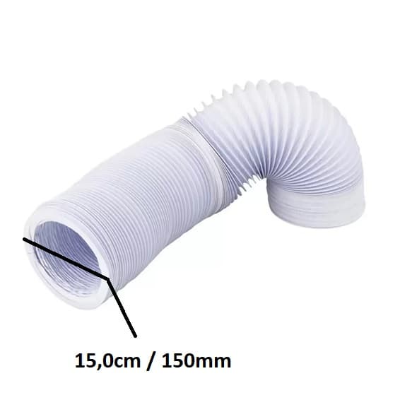 DUTO FLEXIVEL TUBO DE PLASTICO 15CM P/AR CONDICIONADO PORTATIL 150MM -*VENDIDO P/METRO- PVC POYWEST 06POL" - foto 1 de 3