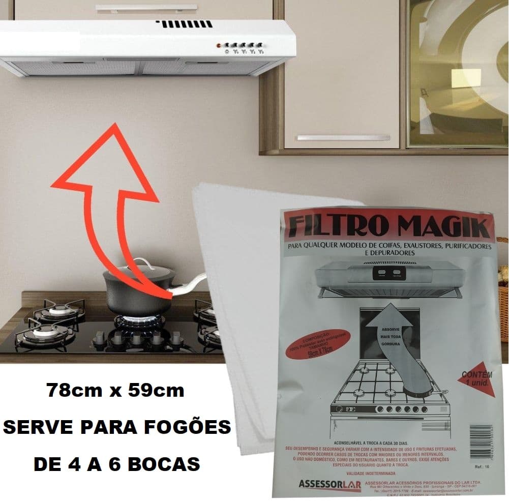 MANTA FILTRO PARA COIFA PURIFICADOR EXAUSTOR DEPURADOR DE AR E AR CONDICIONADO - PORTO FILTROS - MEDIDAS: 78X59CM - 1UN - foto 1 de 3