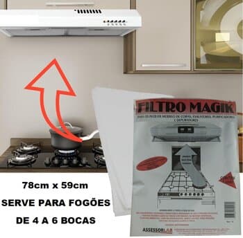 MANTA FILTRO PARA COIFA PURIFICADOR EXAUSTOR DEPURADOR DE AR E AR CONDICIONADO - PORTO FILTROS - MEDIDAS: 78X59CM - 1UN