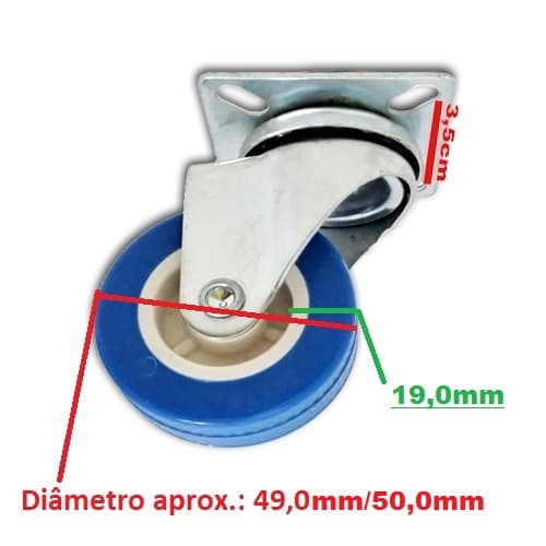 RODA RODIZIO P/CLIMATIZADOR VENTISOL 45LT CLI45PRO PRO2 MWM4500 - 49,0MM 50,0MM MÓVEL TRASEIRA SEM TRAVA - *VENDIDA P/UNIDADE - foto 1 de 3