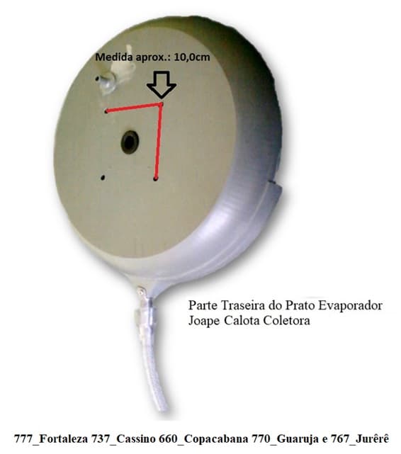PRATO EVAPORADOR CLIMATIZADOR JOAPE PAREDE 777 FORTALEZA 737 CASSINO 660 COPACABANA 770 GUARUJA E 767 JURêRê - CALOTA COLETORA *C/MOTOR WEG - foto 1 de 3
