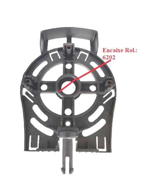 Tampa Dianteira do Ventilador Ventisol 50/60cm Plastica Geracao 1 para Rolamento 6202 E-12MM - Anel Frontal c/Pino c/Alca - Diametro 12,7cm - foto 1 de 2