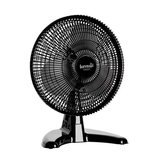 VENTILADOR DE MESA 40CM LOREN SID TURBO FLEX WIND 3PAS 110V COR PRETA GRADE PLÁSTICA PRETA - CHAVE CONTROLADORA DE VELOCIDADE - MONTADO