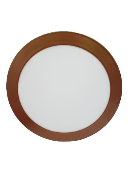 LUMINÁRIA PLAFON PAINEL LED EMBUTIR RD22,0CM P/VENTILADOR DE TETO DELTA LUNIK ONE LOFT VINTAGE, RIOPRELUSTRES LUX2008 - 18W6500KBIV BRANCA B/COBRE