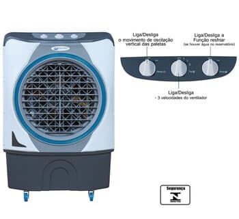 CLIMATIZADOR DE AR 045LT BEM-ESTAR 220V210W VAZÃO-4.500M3/H ATÉ 50M2 UMIDIFICADOR PORTATIL BE4500 ANALÓGICO 3VEL