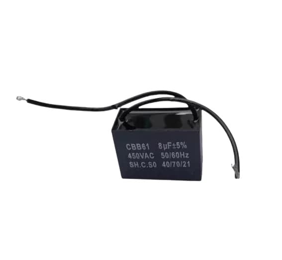 CAPACITOR 008,0UF 2FIOS QD 450VAC -CBB61 - P/VENTILADOR DE TETO - foto 1 de 1