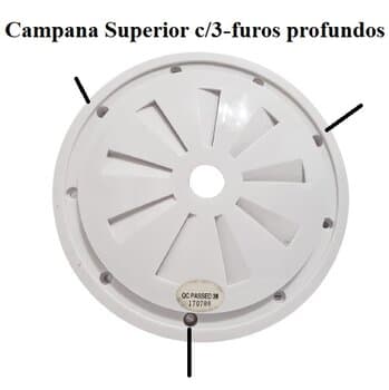 CARCACA CARENAGEM PLÁSTICA SUPERIOR DO MOTOR VENTILADOR ALISEU INSPIRE NANO JET SA40 - COR BRANCA -*VENDIDA P/UNIDADE