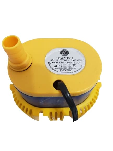 BOMBA DE AGUA 1500LH 110V 20,0W HMAX 1,80MT P/CLIMATIZADOR MWM M4500 VENTISOL CLI-01 CLI45-CLI70-CLI100PRO MWM1500 AC:110-120V/60HZ IPX8 - foto 1 de 2