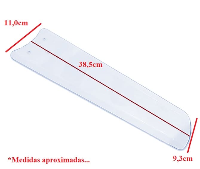 PÁ HÉLICE P/VENTILADOR DE TETO TRON NEW LESTIA CITRINO* TRAMONTANA STILO ECO SAN - ACRÍLICA -*VENDIDA P/UNIDADE*- PLÁSTICA ACRÍLCIA RETA - foto 1 de 3