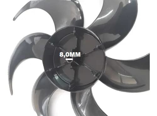 HELICE DE 30CM P/VENTILADOR PHILCO TURBO ZES 30CM 6PAS PRETA - PML DIANTEIRA E-08,0MM SEM TRAVA TRASEIRA - foto 1 de 3