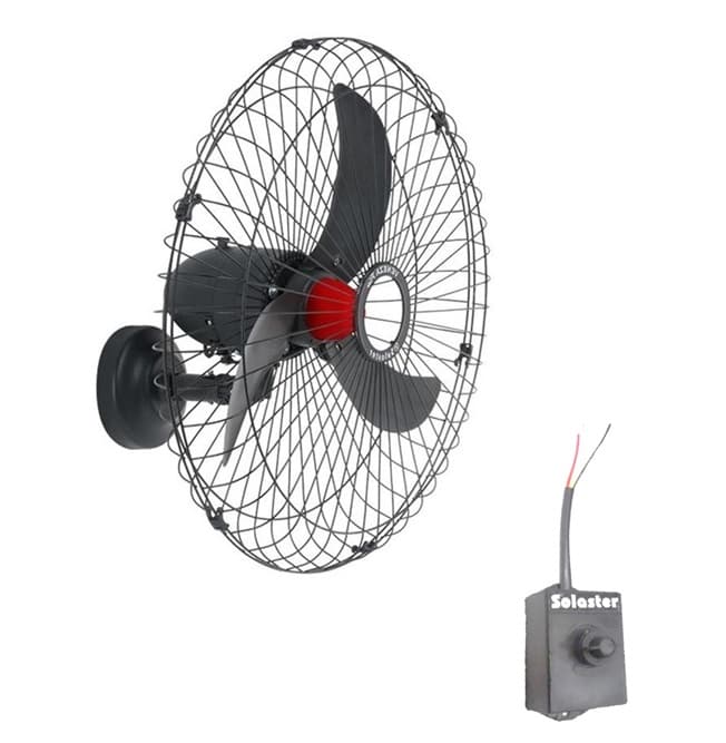 VENTILADOR DE PAREDE 070CM SOLASTER GOAR VENEZA 70 PLUS BIV270W PRETO HEL-3PAS G/METAL CHAVE CONTROLE ROTATIVO