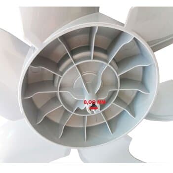 HELICE DE 40CM P/VENTILADOR MALLORY 40CM 6PAS PLASTICA CINZA - E-08,0MM PONTA REDONDA C/TRAVA TRASEIRA - *SUBST. NEO AIR 15PAS *C/AJUSTES + ARRUELAS D