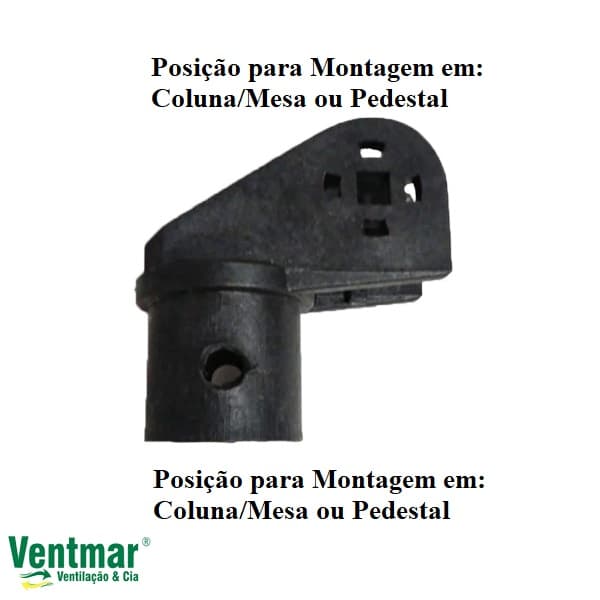 CACHIMBO SUPORTE DO MOTOR VENTILADOR TRON - P/FIXAçãO DO VENTILADOR DE COLUNA PEDESTAL MESA OU PAREDE PRETO - D/E 32MM - CACHIMBO SUPORTE DO MOTOR LOR - foto 1 de 5