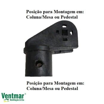 CACHIMBO SUPORTE DO MOTOR VENTILADOR TRON - P/FIXAçãO DO VENTILADOR DE COLUNA PEDESTAL MESA OU PAREDE PRETO - D/E 32MM - CACHIMBO SUPORTE DO MOTOR LOR