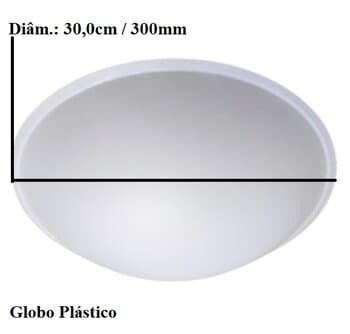 GLOBO CÚPULA 30CM P/VENTILADOR VENTI-DELTA ANGRA NEW MAGNES SUBLIME - PLÁSTICO D.300MM - VOLARE CLASSS VENTAX10 PLATINUM PREMIUM ARGE VIENA RIOPRELUST
