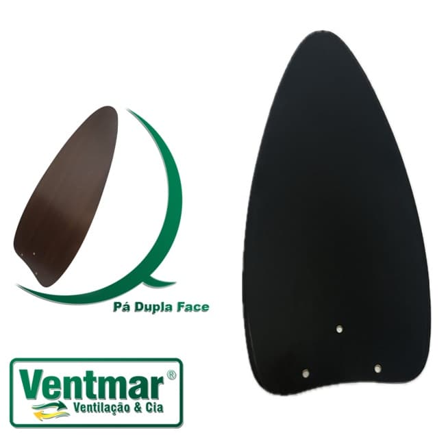 PÁ HÉLICE P/VENTILADOR DE TETO VENTISOL AIRES ELLUZ FHARO VERSATTI INVERTER PRETA/TABACO -*VENDIDA P/UNIDADE- MDF DUPLA FACE - foto 1 de 4