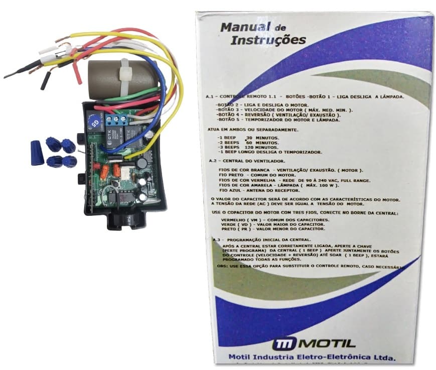 MóDULO RECEPTOR DO CONTROLE REMOTO VENTILADOR VOLARE 220V GMOTIL - COM CAPACITOR 03,0UF 3FIOS - *APENAS O MóDULO RECEPTOR ORIGINAL - foto 1 de 2