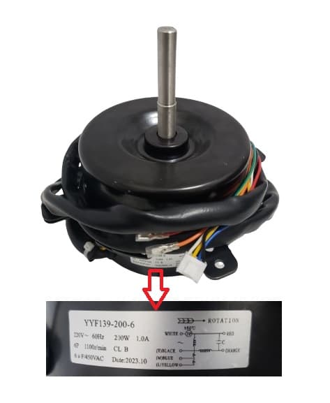 MOTOR P/CLIMATIZADOR BEM ESTAR BE9000 220V200W06,0UF YYF139-200-6 1170RPM E14MM PML LADO/HÉL G.AH ANTI HORARIO - SERVE P/MWM M9000 - foto 1 de 3