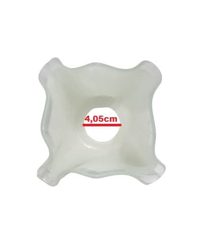 GLOBO CUPULA TULIPA DE VIDRO MODELO LENCO PETALA BRANCA C/BORDA CRISTAL P/LUSTRES - ENCAIXE 4,05CM - * VENDIDA P/UNIDADE - foto 1 de 3