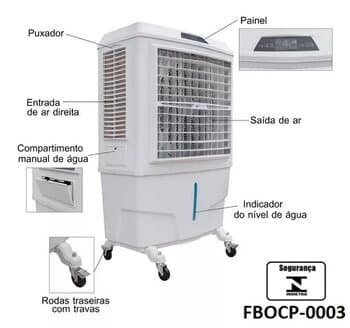 CLIMATIZADOR DE AR 100LT BEM-ESTAR 220V280W VAZÃO-09000M3/H ATÉ-100M2 UMIDIFICADOR PORTÁTIL BE9000 DIGITAL 3-VELOCIDADES. OCP-0040