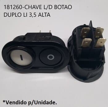 CHAVE LIGA/DESLIGA BOTãO DUPLO LIQUIDIFICADOR VITALEX 3,5LT A/R / ESPREMEDOR VITALEX SUPER INDUSTRIAL - MOD. APERTAR / 3A GERAçãO - 16A PT-LIQALTA3,5