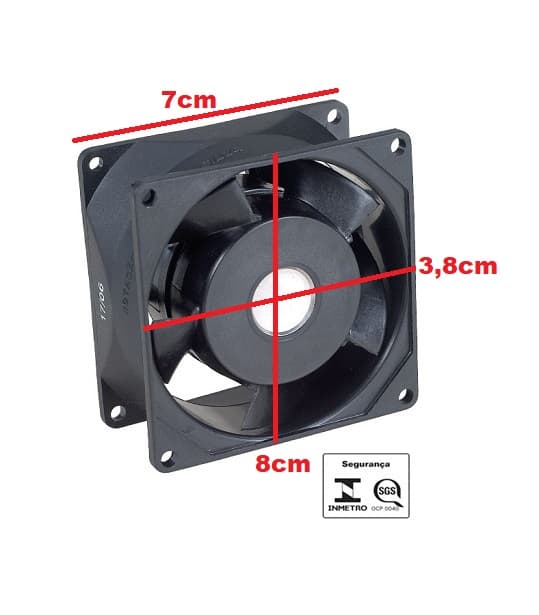 EXAUSTOR DE 07CM MICROVENTILADOR BIVOLTS 00005 M/H - E7NYCD 800X80X38MM - COOLER 3180/3170RPM 40DB - foto 1 de 2