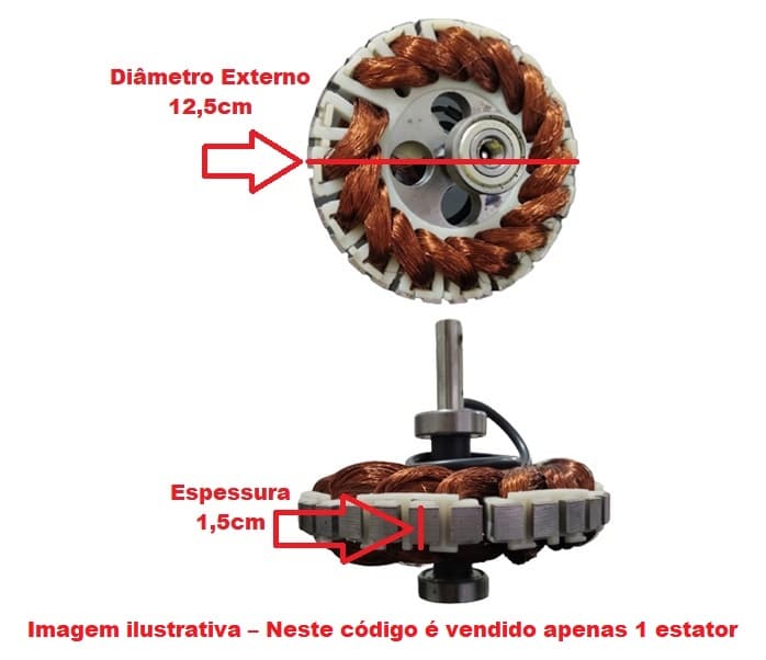 ESTATOR BOBINADO MOTOR VENTILADOR TETO LOREN SID M2/M3 220V C/2-ROLAMENTOS 6201ZZ- MODELOS M2/M3 - USAR C/CAP.03,0UF* - foto 1 de 6