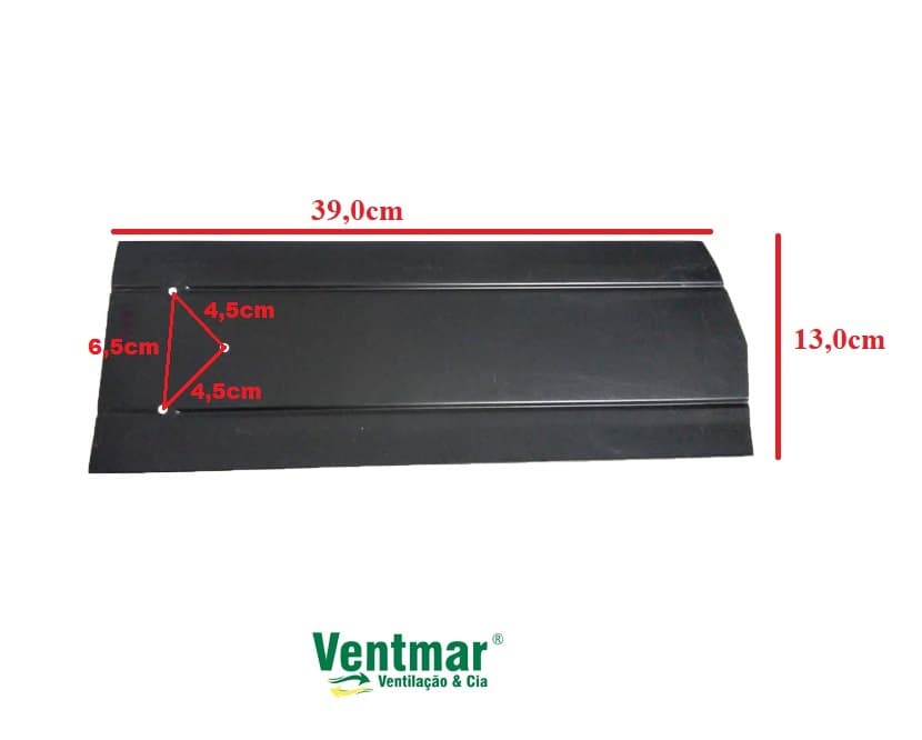 PÁ HÉLICE P/VENTILADOR DE TETO VENTI-DELTA COMERCIAL DELTA PLUS ECO - PÁ METAL COR PRETA - FUROS P/GARRA GRANDE PONTA RETA - *VENDIDA P/UNIDADE - foto 1 de 2