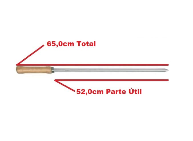 ESPETO P/CHURRASCO - ESPETO SIMPLES CROMADO 65CM P/CHURRASCO - MOR 3202 - foto 1 de 2