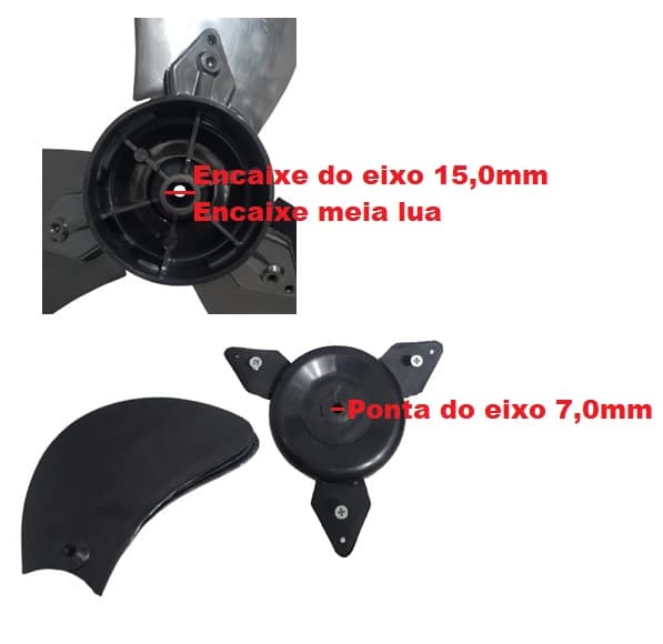 HÉLICE DE 65CM P/VENTILADOR VENTISILVA 65CM 3PAS PRETA KIT4-ITENS C/BUCHA EIXO ENCAIXE 15,0MM PONTA ROSCA E-07,0MM - foto 1 de 3