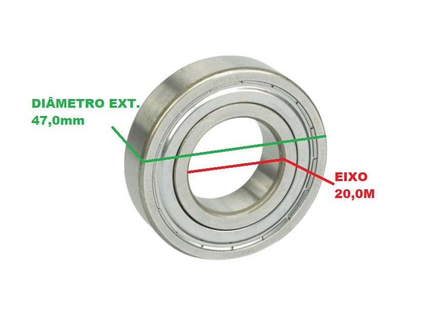 ROLAMENTO 6204 1A ZZ P/VENTILADOR DE TETO - ROLAMENTO ESFERA 6204 1º LINHA - EIXO 20,0MM - DIAM EXT-47,0MM FAG - foto 1 de 2