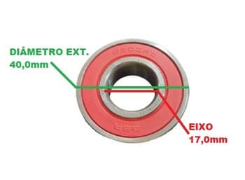 ROLAMENTO 6203 2A RSI P/VENTILADOR DE TETO MOTOR GRANDE - ROLAMENTO ESFERA 2º LINHA - EIXO-17,0MM DIAM.EXT-40,0MM GBR