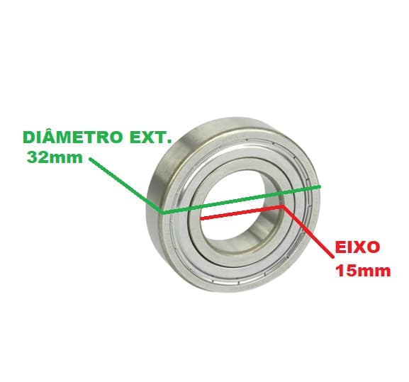ROLAMENTO 6002 2A ZZ EIXO 15,0MM DIAMETRO EXTERNO 32,0MM -GBR - ROLAMENTO PARA VENTILADOR - ROLAMENTO PARA EXAUSTOR - ROLAMENTO - foto 1 de 2