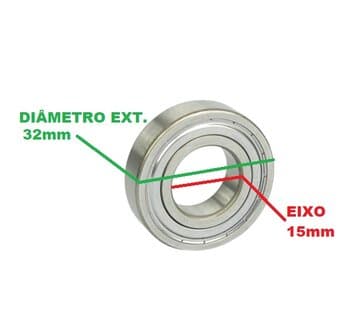 ROLAMENTO 6002 2A ZZ EIXO 15,0MM DIAMETRO EXTERNO 32,0MM -GBR - ROLAMENTO PARA VENTILADOR - ROLAMENTO PARA EXAUSTOR - ROLAMENTO
