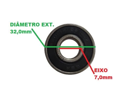 ROLAMENTO 6201 2A 2RS 2A LINHA - ESPECIAL ENCAIXE E07,0MM X 1/2POL - P/VENTILADOR / EXAUSTOR / CLIMATIZADOR - foto 1 de 2