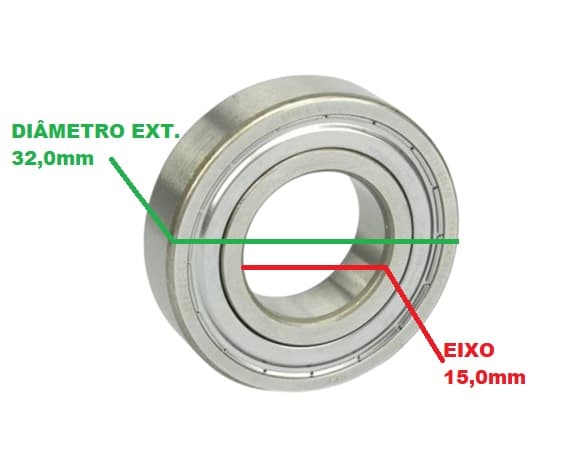 ROLAMENTO 6002 1A ZZ EIXO 15,0MM/ DIAMETRO EXTERO 32,0MM -FAG- ROLAMENTO PARA VENTILADOR - ROLAMENTO PARA EXAUSTOR - ROLAMENTO P - foto 1 de 2